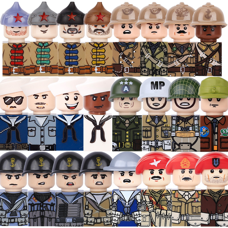 Lego Minifigure Holder - Детские игрушки WW2 Военные армейские фигурки